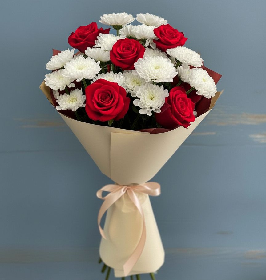 Букет цветов из: Розы и Хризантемы в Нытве