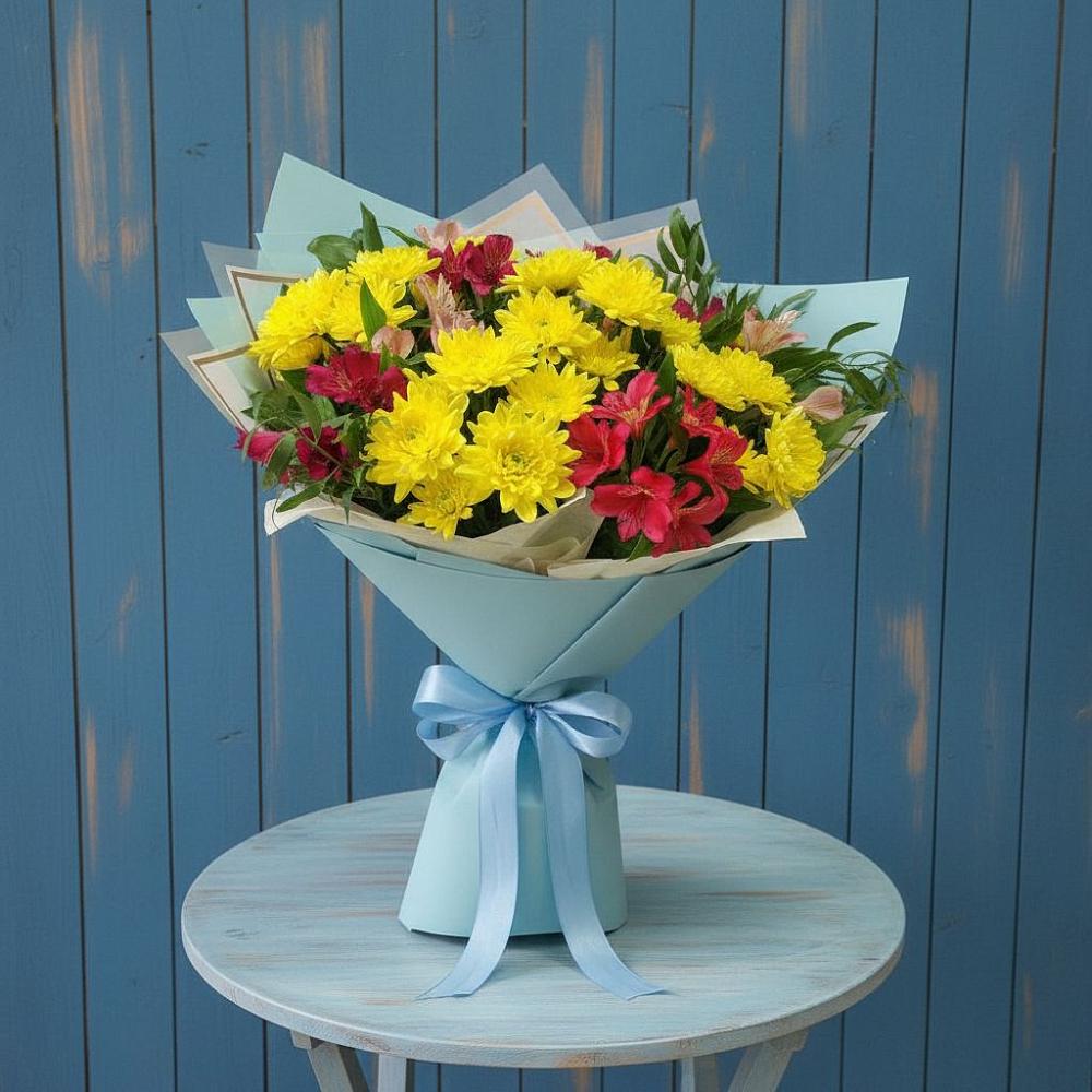 Букет цветов из: Альстромерии и Хризантемы в Нытве