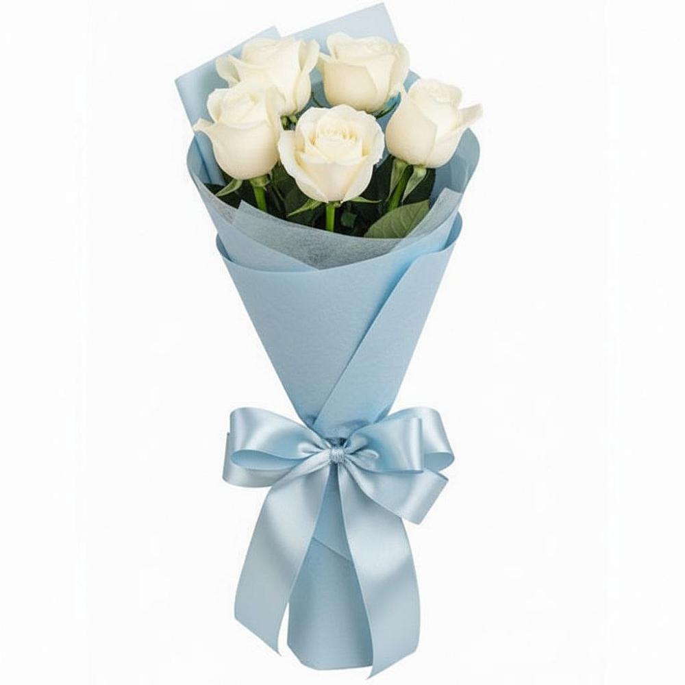 Букет 5 Белых роз Проуд в Нытве