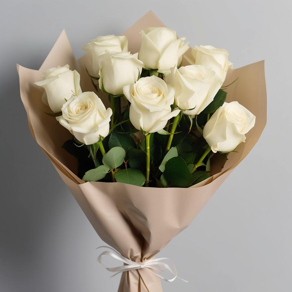 Букет 9 Белых роз Эдлесс Лав в Нытве