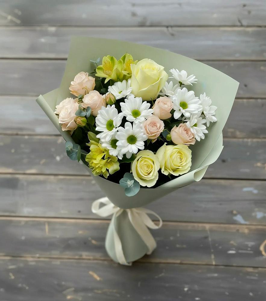 Букет цветов из: Альстромерии, Розы и Хризантемы в Нытве
