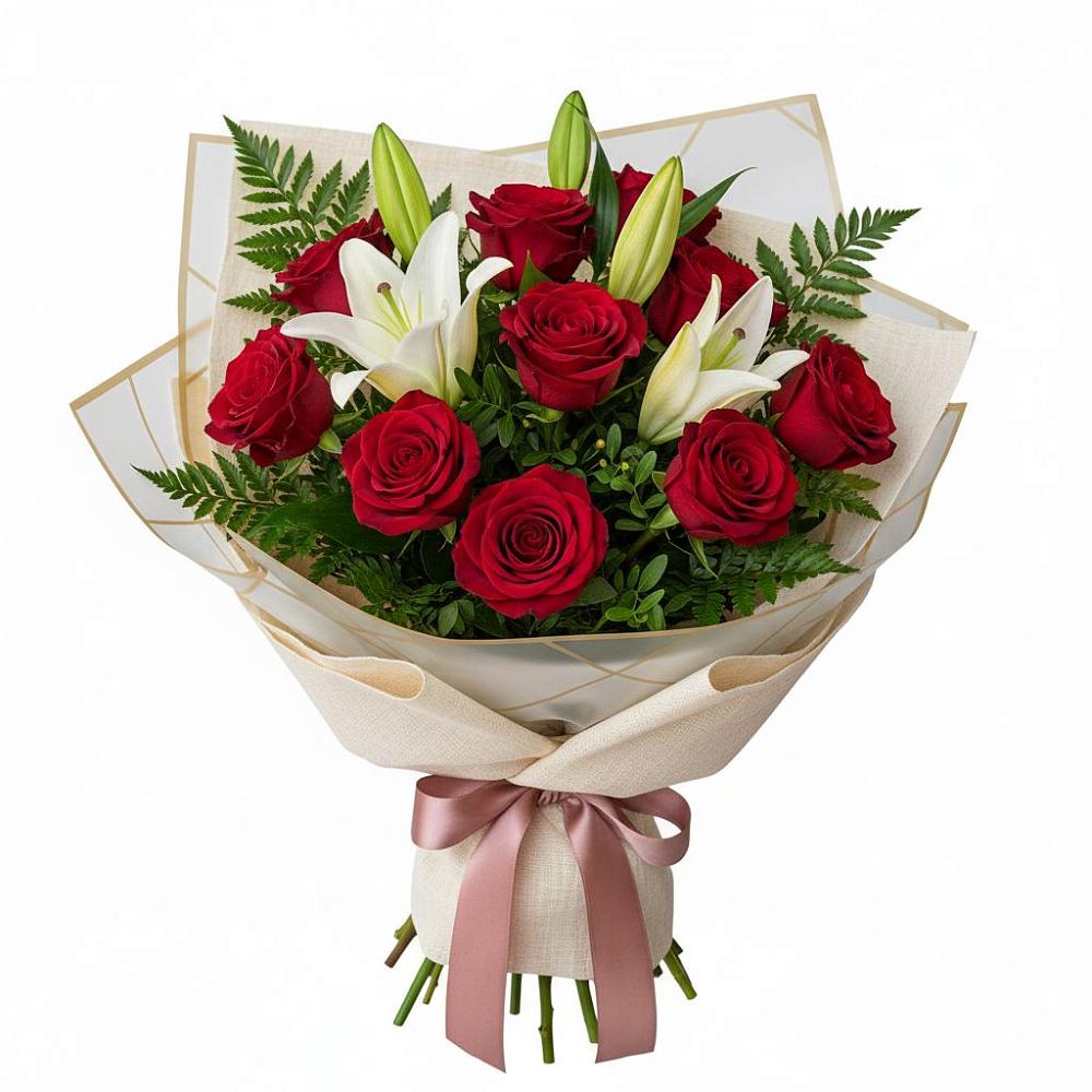 Букет цветов из: Лилии и Розы в Нытве