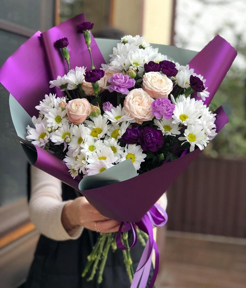 Букет цветов из: Хризантемы, Гвоздики и Розы в Нытве