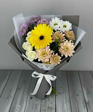 Букет цветов из:  Розы, Герберы и Хризантемы в Нытве