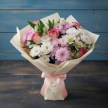 Букет цветов из:  Хризантемы, Альстромерии и Розы в Нытве