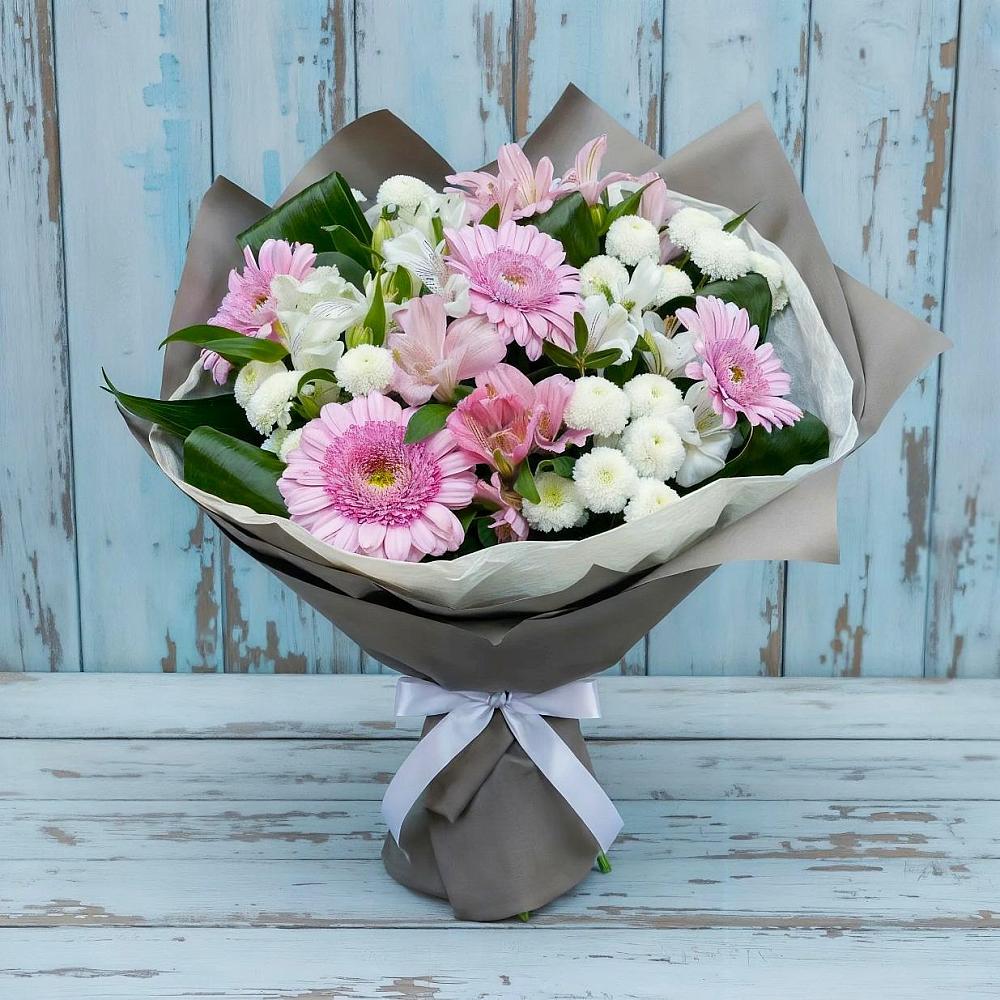 Букет цветов из: Герберы, Альстромерии и Хризантемы в Нытве